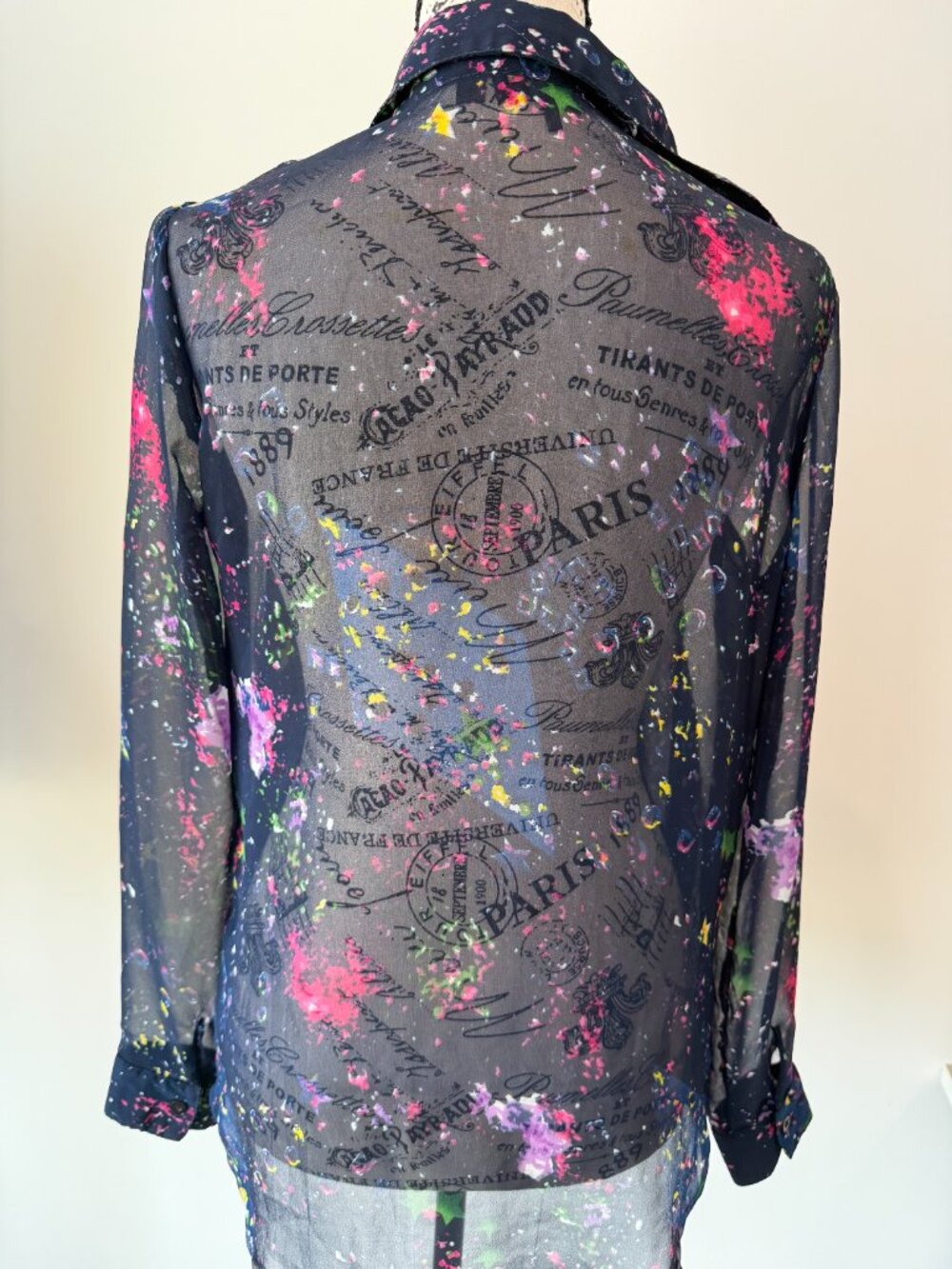 Dex Sheer Abstract Print Chiffon Blouse in purple - Picture 4 of 10
